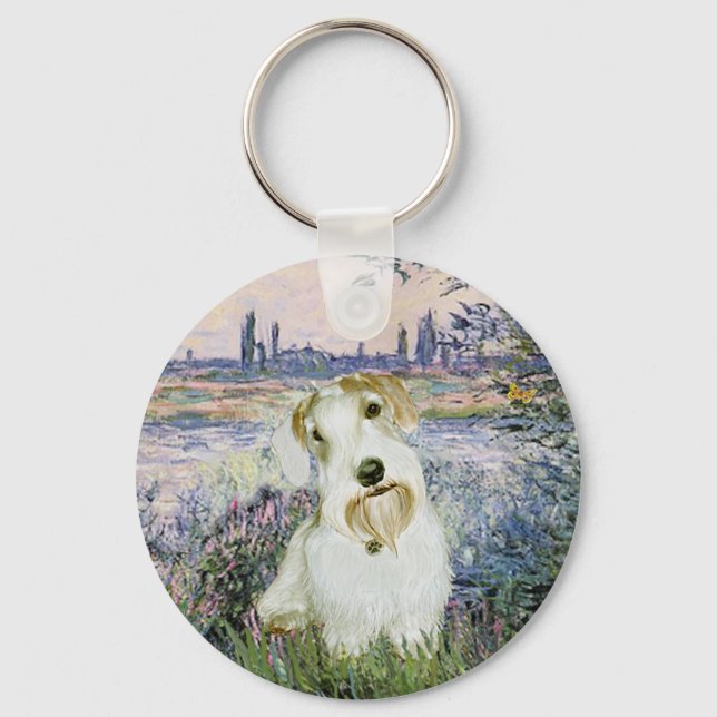 By the Seine - Sealyham Terrier Keychain (Front)