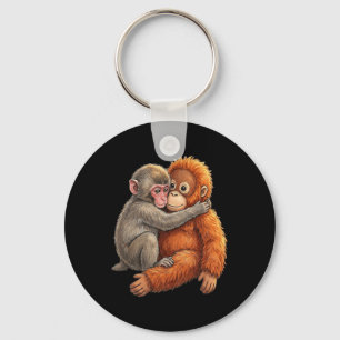 Byby Macaque Hugging Plush Cute Monkey Monkey Punc Keychain