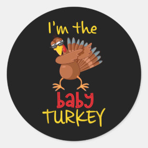 Byby Turkey Matching Family Group Thanksgiving Par Classic Round Sticker