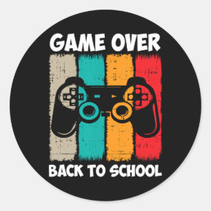 Byck To School Funny Game Over Teacher Student Vid Classic Round Sticker
