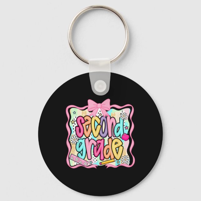 Byck To School Hello Second Grade Team 2nd Grade B Keychain (Front)