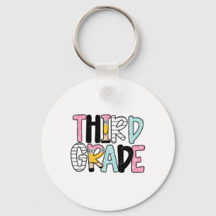 Byck To School Third Grade Teacher First Day Of 3r Keychain
