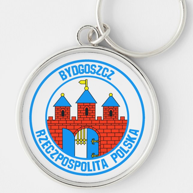 Bydgoszcz Round Emblem Keychain (Front)