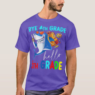 Bye 4th Grade Hello 5th Grade Back to School Kids  T-Shirt