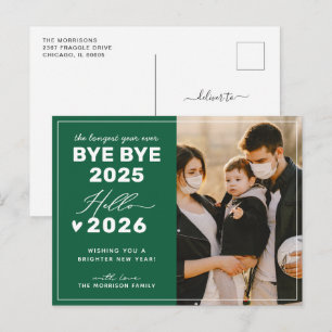 Bye Bye 2024 Hello 2025 Modern Minimalist Photo Holiday Postcard