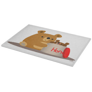 Bye Bye Honey! Cute Cartoon Bears Cutting Board