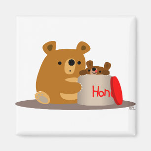 Bye Bye Honey! Cute Cartoon Bears Magnet
