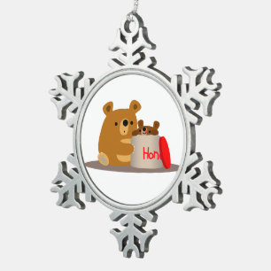 Bye Bye Honey! Cute Cartoon Bears Pewter Ornament