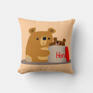 Bye Bye Honey! Cute Cartoon Bears Pillow