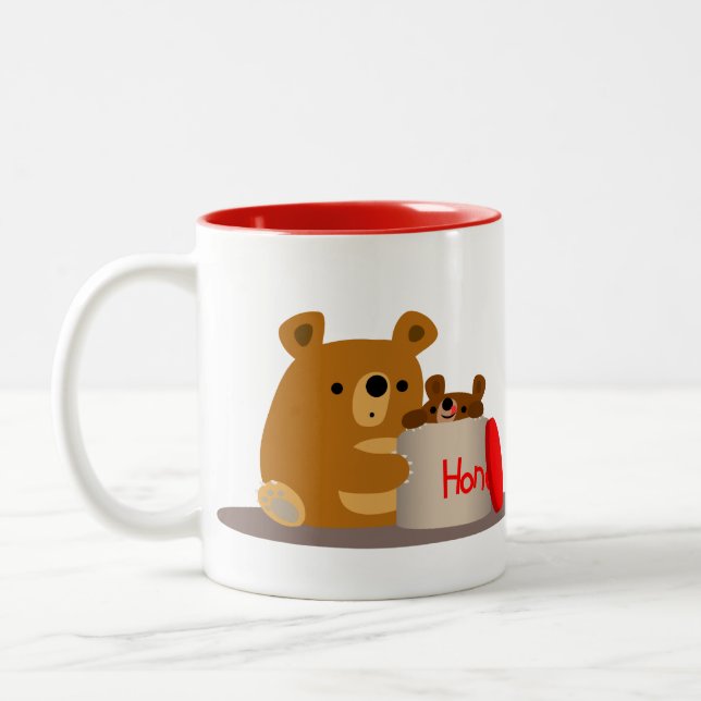 Bye Bye Honey ! Mignonne caricature Ours Mug (Gauche)