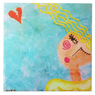 Bye Bye Love Abstract Painting Tile