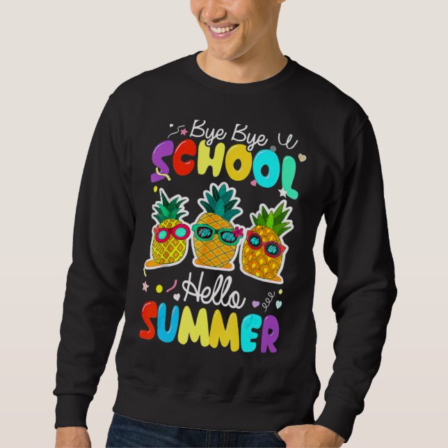 Bye Bye School Hello Pool Summer For Teachers Stud Sweatshirt (Front)