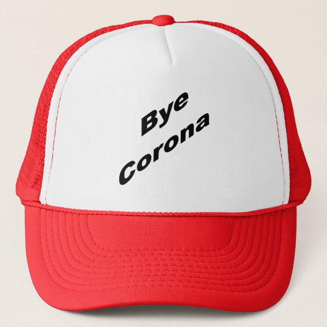 Bye CORONA red white trucker cap (Front)