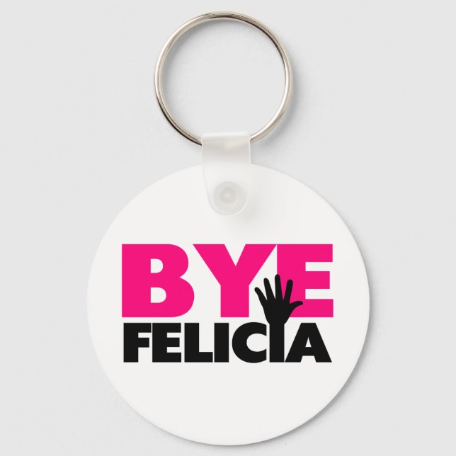 Bye Felicia Hand Wave Hot Pink Keychain (Front)