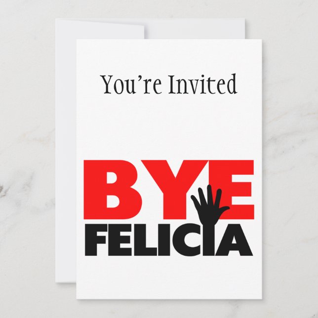 Bye Felicia Hand Wave Invitation (Front)