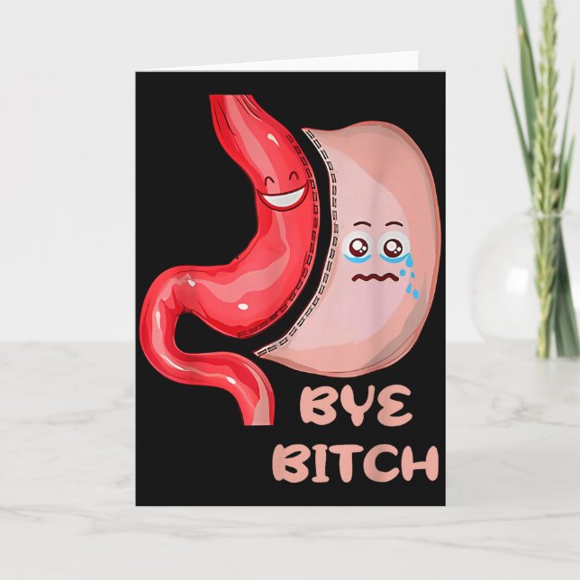 Bye Funny Gastric Sleeve Surgery Stomach  Card (Front)