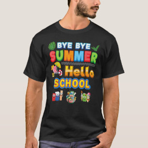 Bye Goodbye Summer Hello School Back To School Kid T-Shirt