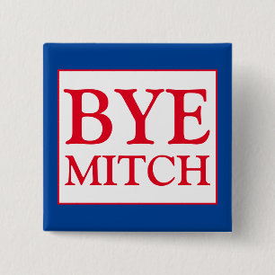 Bye Mitch McConnell Senate Vote Blue Election 2 Inch Square Button