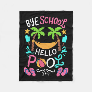 Bye School Beach T Ball Tee Hammock  Fleece Blanket