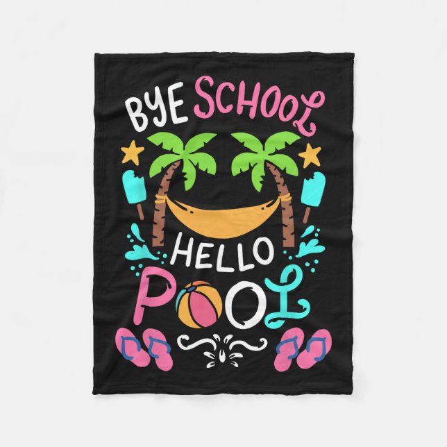 Bye School Beach T Ball Tee Hammock  Fleece Blanket (Front)