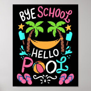 Bye School Beach T Ball Tee Hammock  Poster