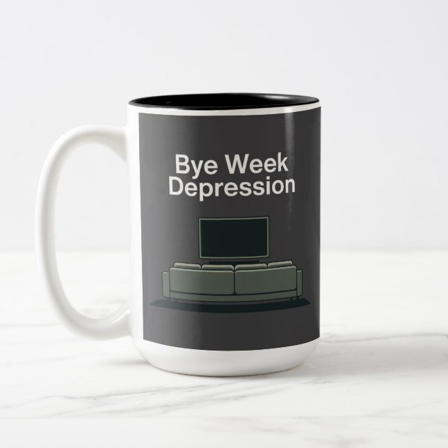 Bye Week Depression Two-Tone Coffee Mug (Left)
