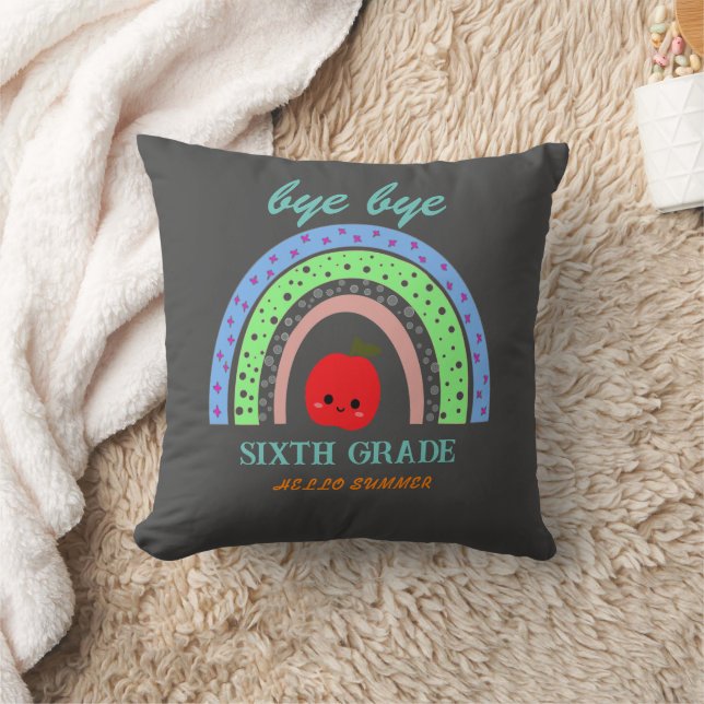 Bye Xth grade hello summer Teacher Break Off Duty  Throw Pillow (Blanket)