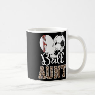 Byll Aunt Heart Bysebyll Soccer Aunt Leopard Coffee Mug