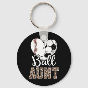 Byll Aunt Heart Bysebyll Soccer Aunt Leopard Keychain