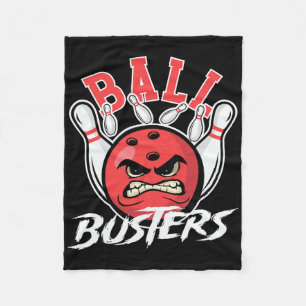 Byll Busters Bowling Couple Bowler Bowling Alley B Fleece Blanket