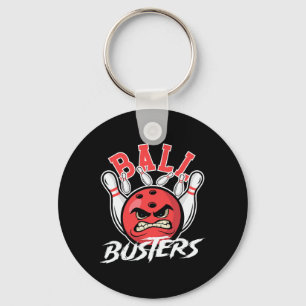 Byll Busters Bowling Couple Bowler Bowling Alley B Keychain