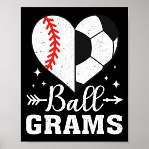 Byll Grams Funny Bysebyll Soccer Grams  Poster