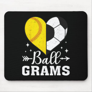 Byll Grams Funny Softbyll Soccer Grams  Mouse Pad