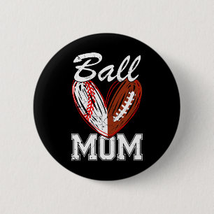 Byll Mom Bysebyll Footbyll Lover Fan Happy Mothers 2 Inch Round Button