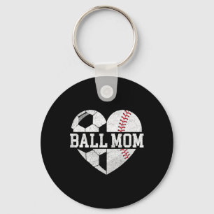 Byll Mom Shirt Heart Funny Bysebyll Soccer Mom  Keychain