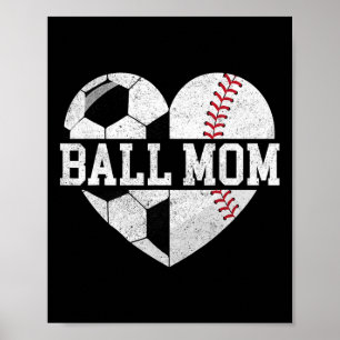 Byll Mom Shirt Heart Funny Bysebyll Soccer Mom Poster