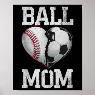 Byll Mom Soccer Bysebyll Sports Game Day Supporter Poster
