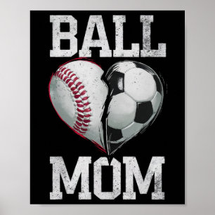 Byll Mom Soccer Bysebyll Sports Game Day Supporter Poster