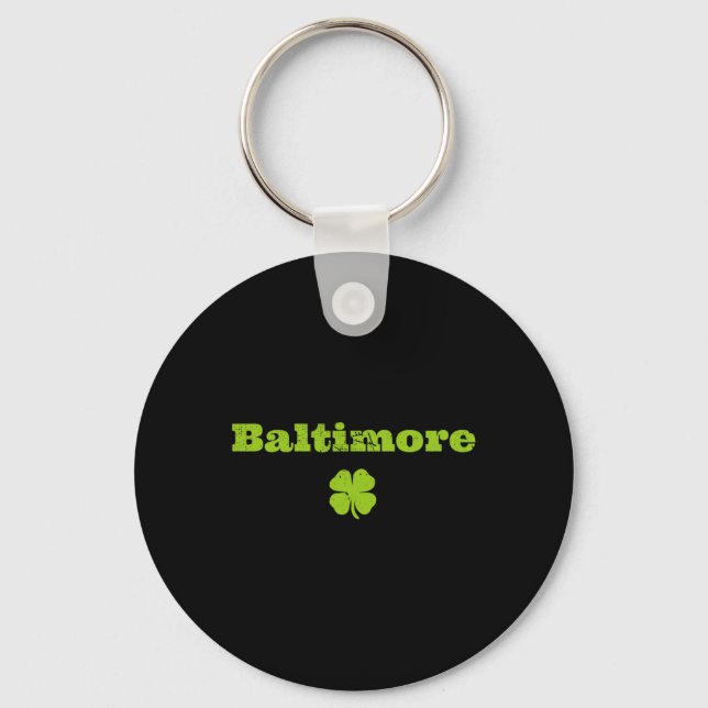 Byltimore Md Irish Pride Shamrock St Patricks Day  Keychain (Front)