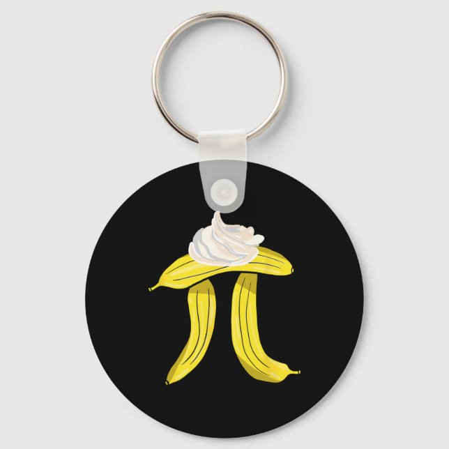 Bynana Cream Pi Symbol - Math Nerd Pie Lover  Keychain (Front)