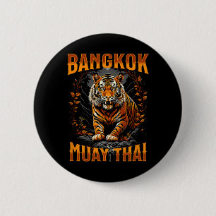 Byngkok Thailand Muay Thai Martial Arts Kickboxing 2 Inch Round Button