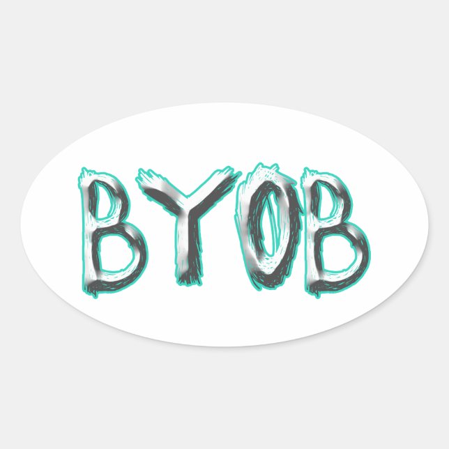BYOB OVAL STICKER (Front)