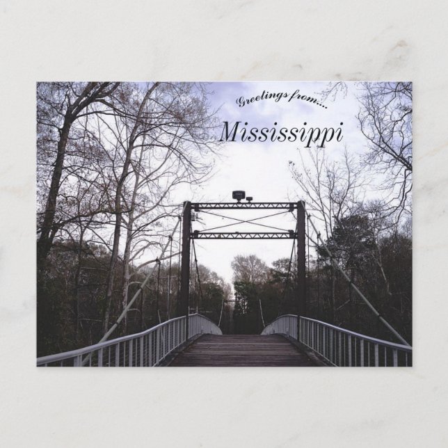 Byram Swinging Bridge in Byram Mississippi Postcard (Front)