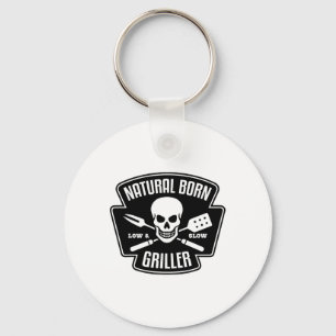 Byrbecue Natural Born Griller Funny Grill Master G Keychain