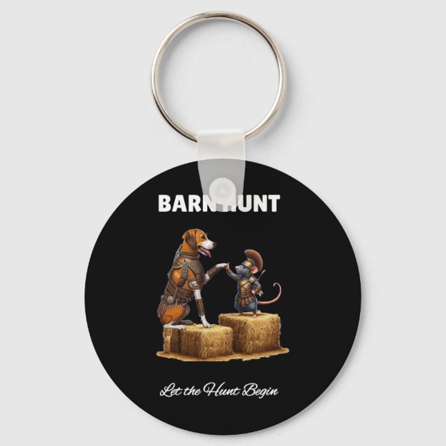 Byrn Hunt Lover - Cute Warrior Rat And American Fo Keychain (Front)