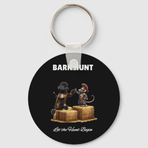 Byrn Hunt Lover - Cute Warrior Rat And Black Poodl Keychain