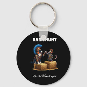 Byrn Hunt Lover - Cute Warrior Rat And Border Coll Keychain