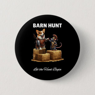 Byrn Hunt Lover - Cute Warrior Rat And Corgi Dog 2 Inch Round Button