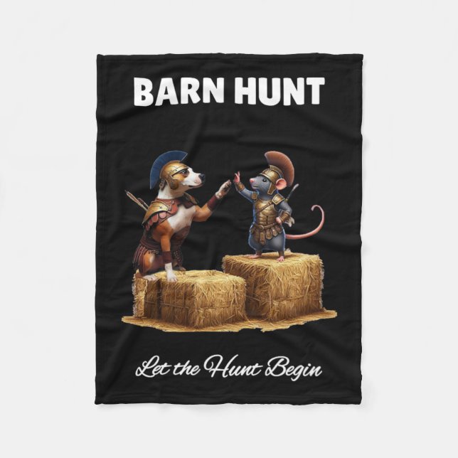 Byrn Hunt Lover - Cute Warrior Rat And Staffordshi Fleece Blanket (Front)