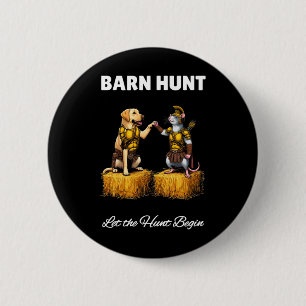 Byrn Hunt Lover - Cute Warrior Rat And Yellow Labr 2 Inch Round Button